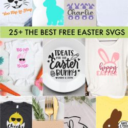 Vertical Collage of Free Easter SVG files with banner for Pinterest