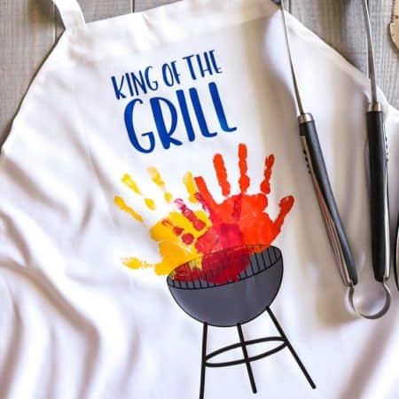 father's day grill apron with handprints