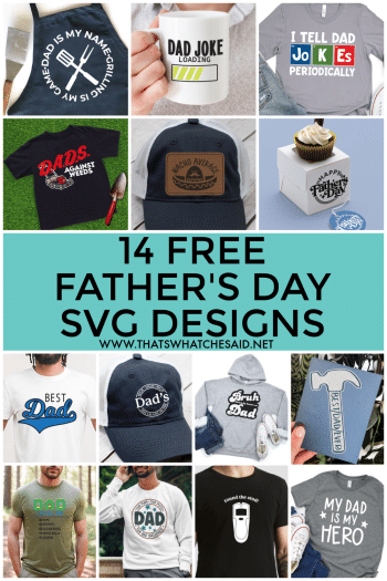 14 Free Father's Day SVG files collage