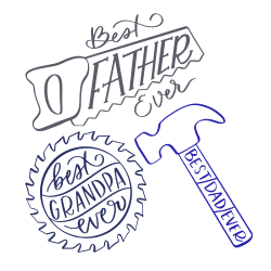 handlettered father's day tool designs