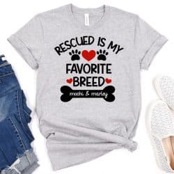 Rescued is my favorite breed design with a personalized bone