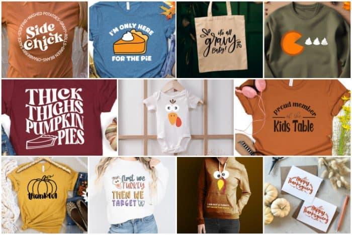 collage of 11 free thanksgiving svg files in this blog hop collection