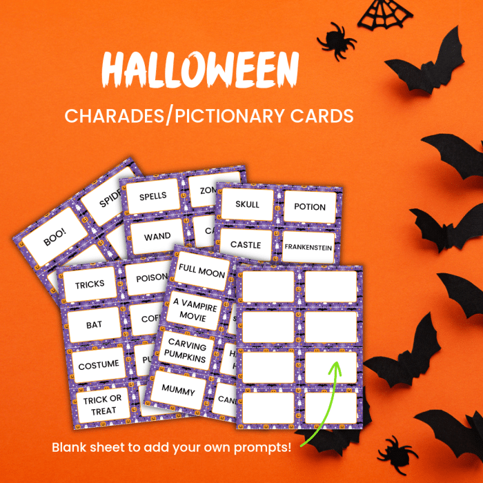 Charades for Kids: Printable Halloween Charades Game Cards