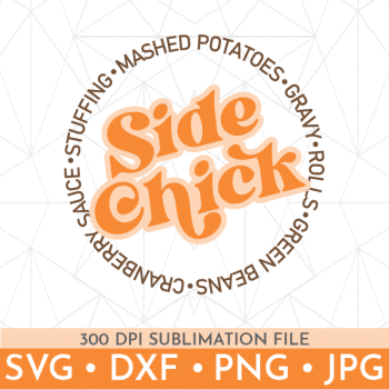 vector depiction of Side Chick SVG design for shop listing