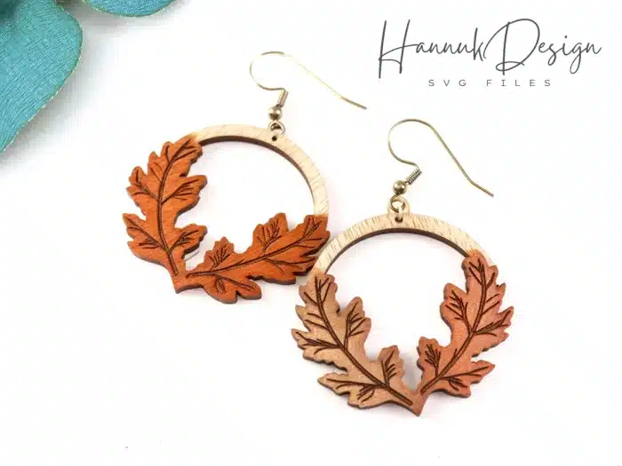 Fall Leaf Thanksgiving Earrings Wooden