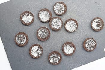 Oreo cookies separated with filling removed
