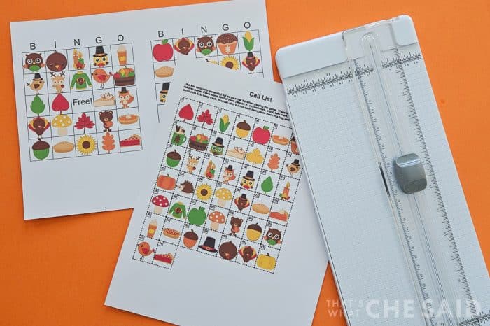 Printable Thanksgiving Bingo Cards & Paper Cutter