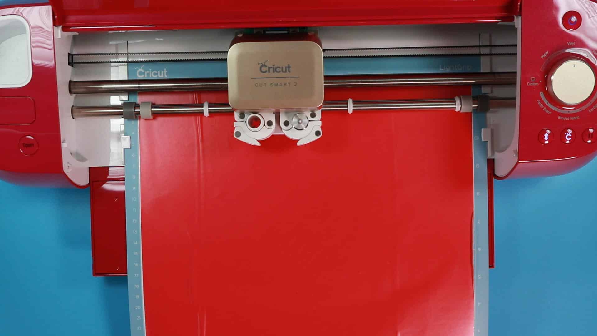 Cricut Explore Air 2 cutting red vinyl