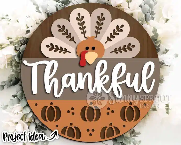 Thankful Turkey door Sign