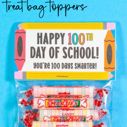 100 Days of School Treat bag topper printable pin