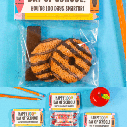 100 Days of School Treat bag topper printable pin