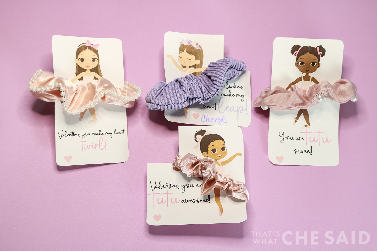Ballerina Valentines With Scrunchie Tutu – That's What {Che} Said...