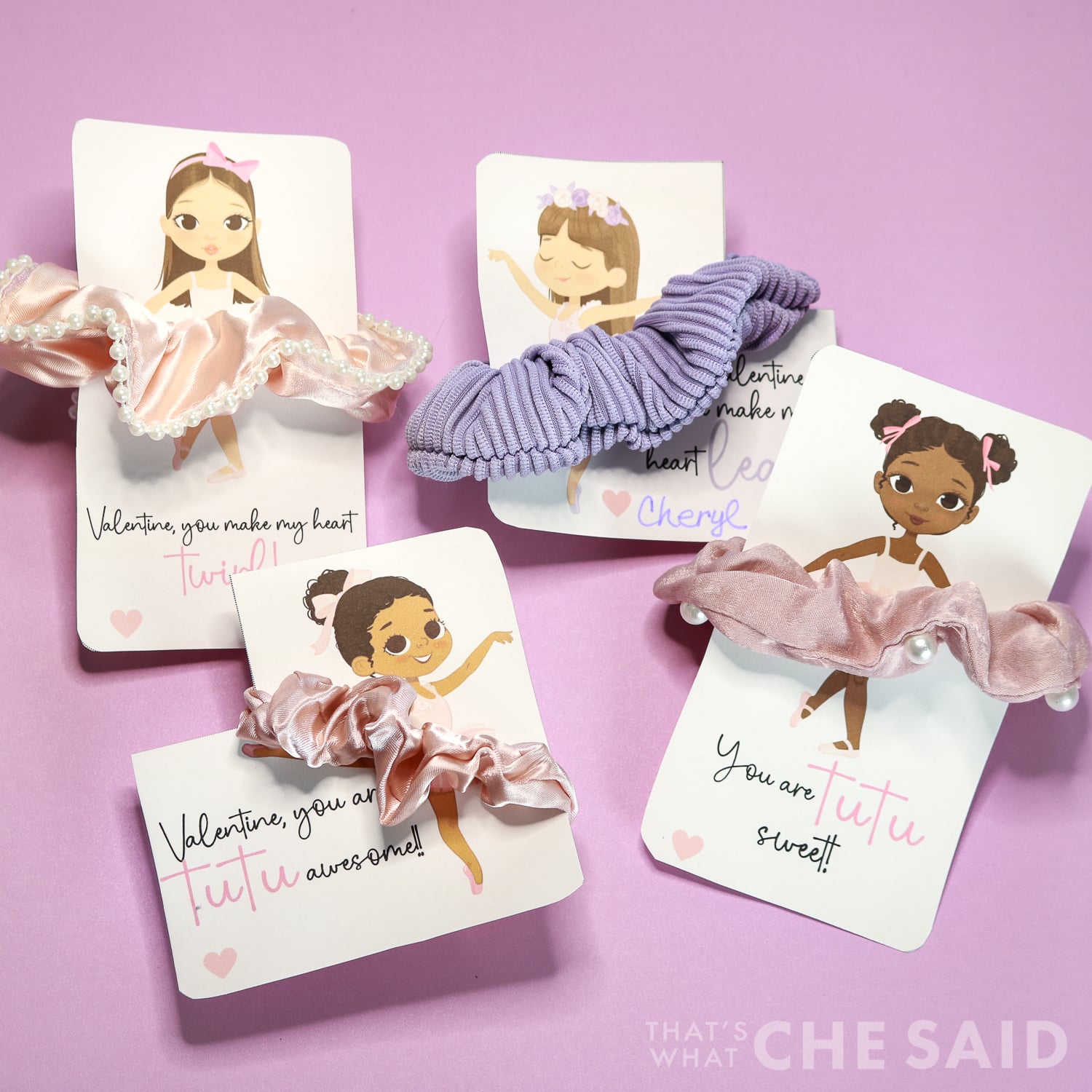 Free printable ballerina cards in square format.