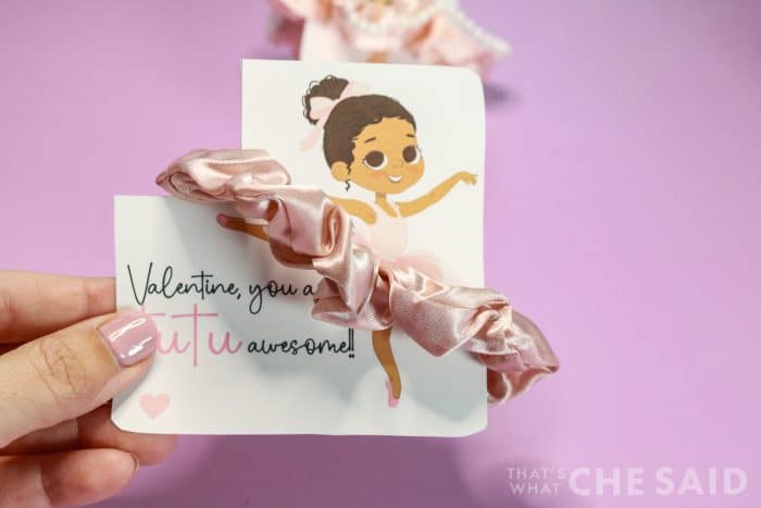 Valentine you are tutu awesome pink ballerina valentine with pink scrunchie