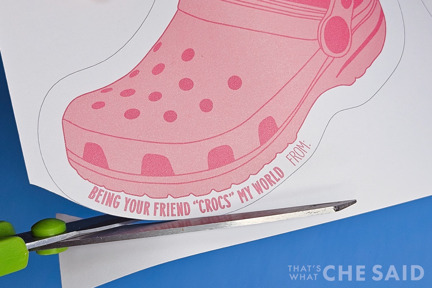 Cutting out the Crocs VAlentines