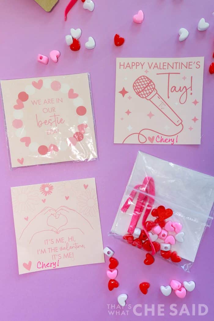 Taylor Swift Valentines with DIY Friendship Bracelet Kits