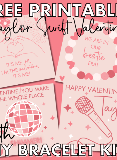 Taylor Swift Valentines Free Printable Cards. Assemble with diy friendship braclelet kits. Square Format