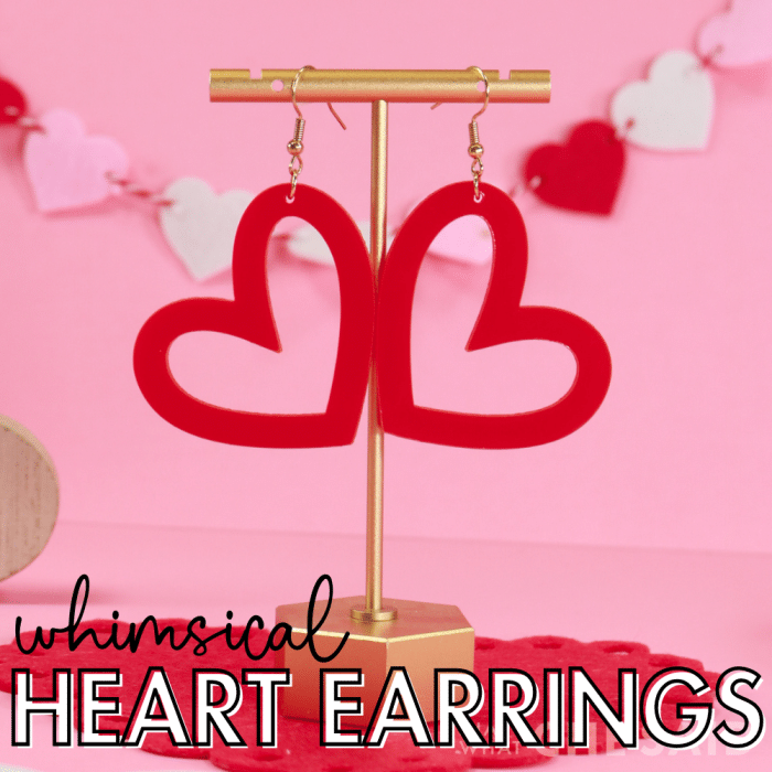 Heart Dangle Earrings Social Media - Square