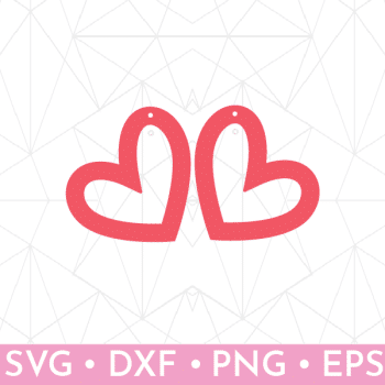 Shop depcition of vector whimisical heart earring svg