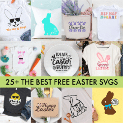 Square Collage of Free Easter SVG files with Social media banner