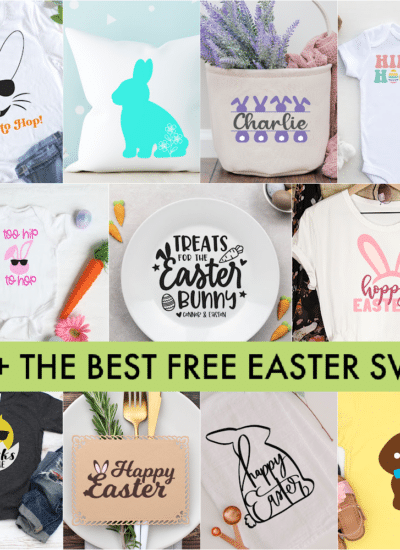 Square Collage of Free Easter SVG files with Social media banner