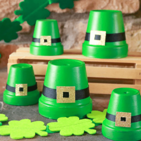 clay pot leprechaun hats in square format