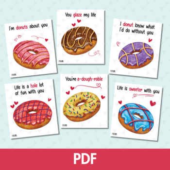 Shop listing of Donut Valentine Printables