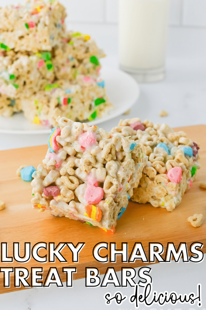 Lucky Charm Treat Bars Recipe Pin image