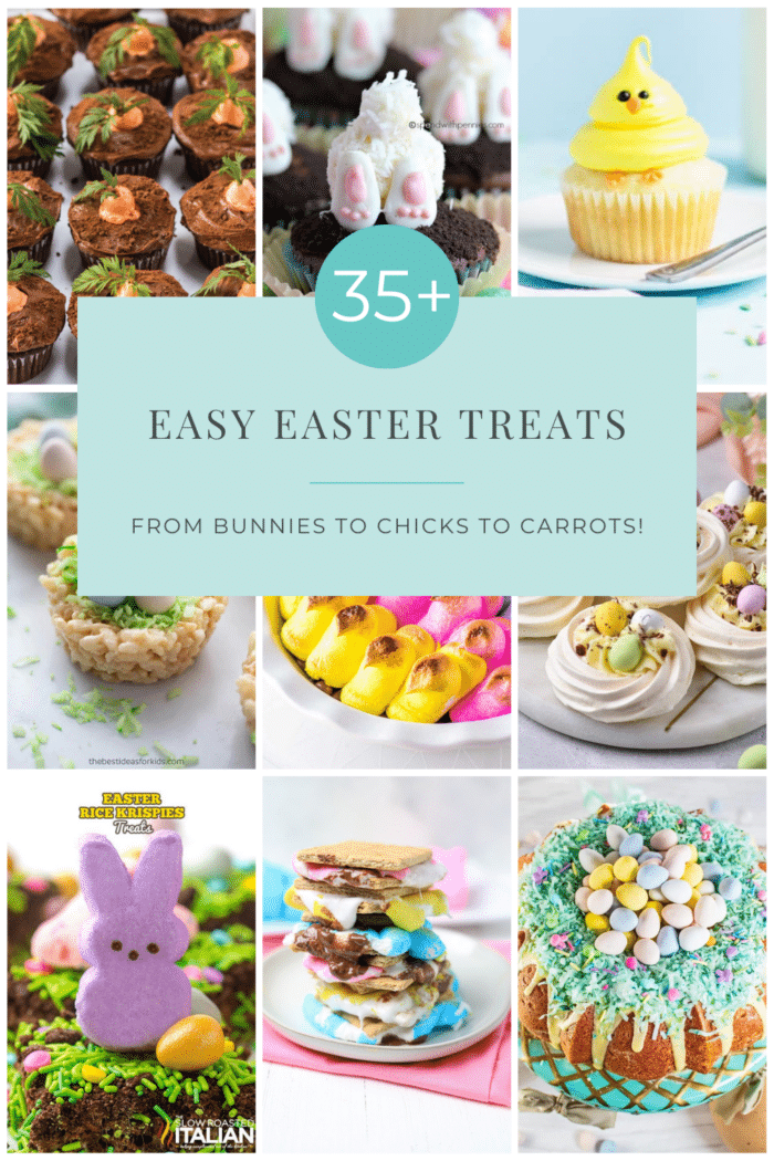 Collage of 35 plus Easter Treats - Vertical Pin
