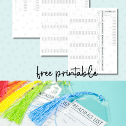 Pin Image of printable reading log and finished bookmarks