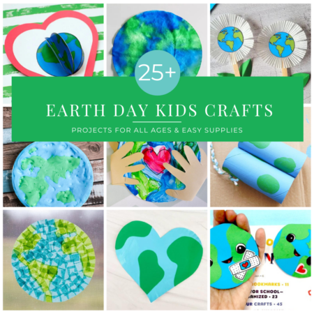 Collage of Earth Day Crafts for Kids - Square