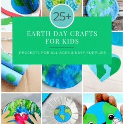 Collage of Earth Day Crafts for Kids - Social Pin