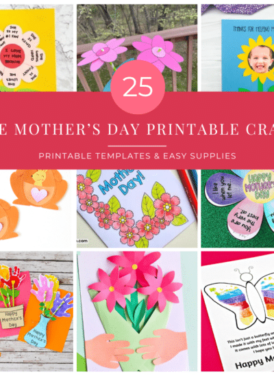 Collage of 25 Free Mother's day Printable Crafts - square