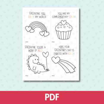 Free Printable Paint Palette Class Valentines Listing