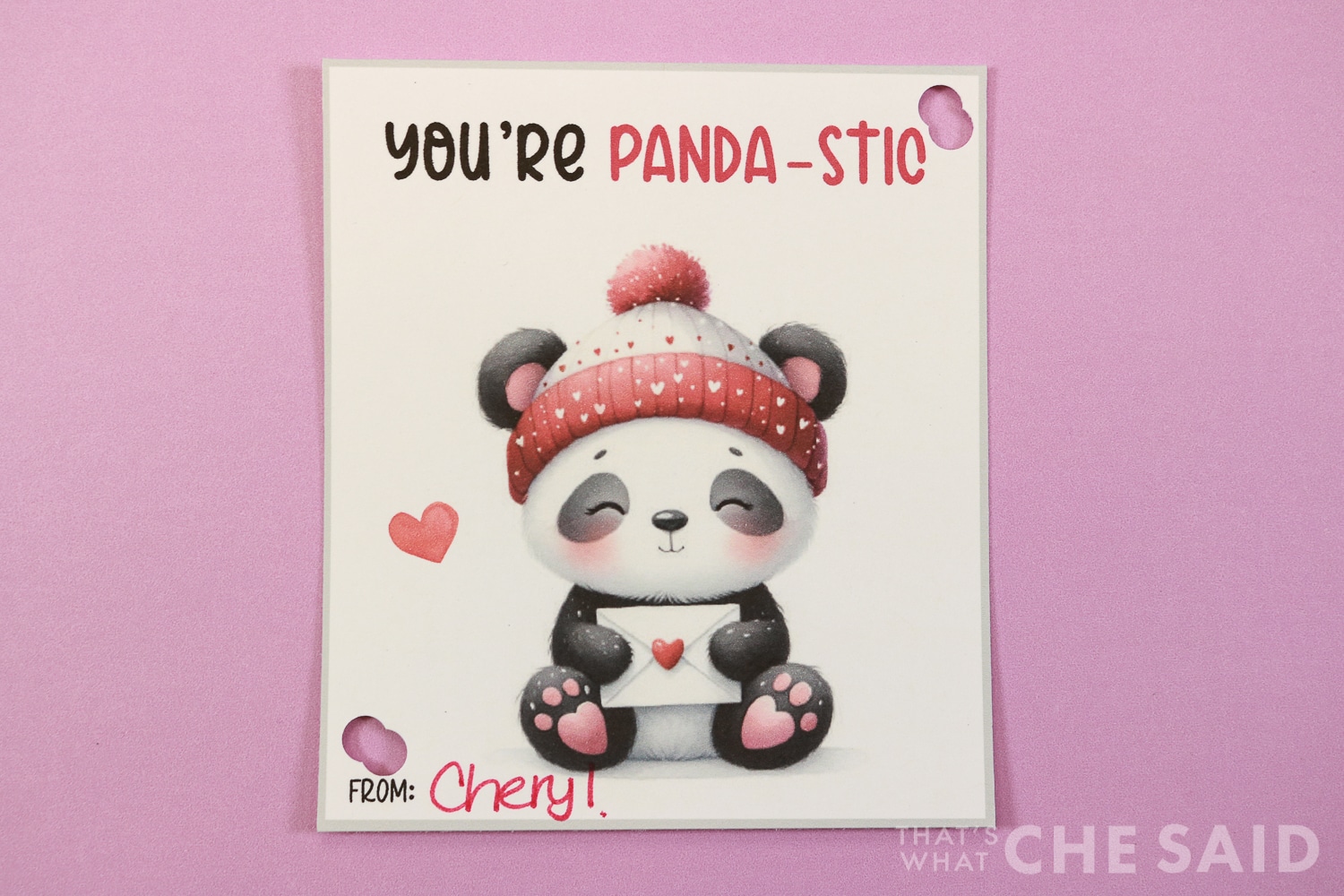 double hole punch the cardstock valentine cards