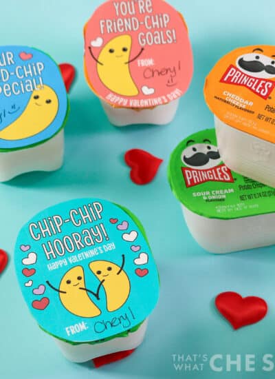 Pringle Valentines made from small pringle snack packs Square