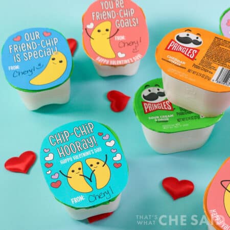 Pringle Valentines made from small pringle snack packs Square