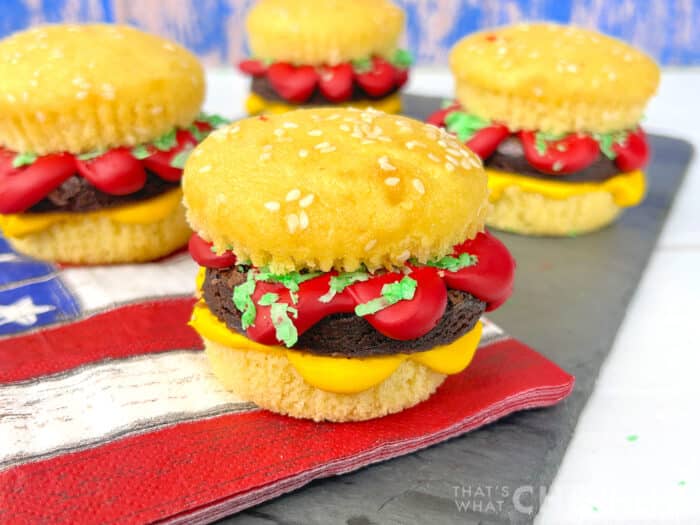 Burger Cupcake for Summer BBQs and Patriotic Holidays