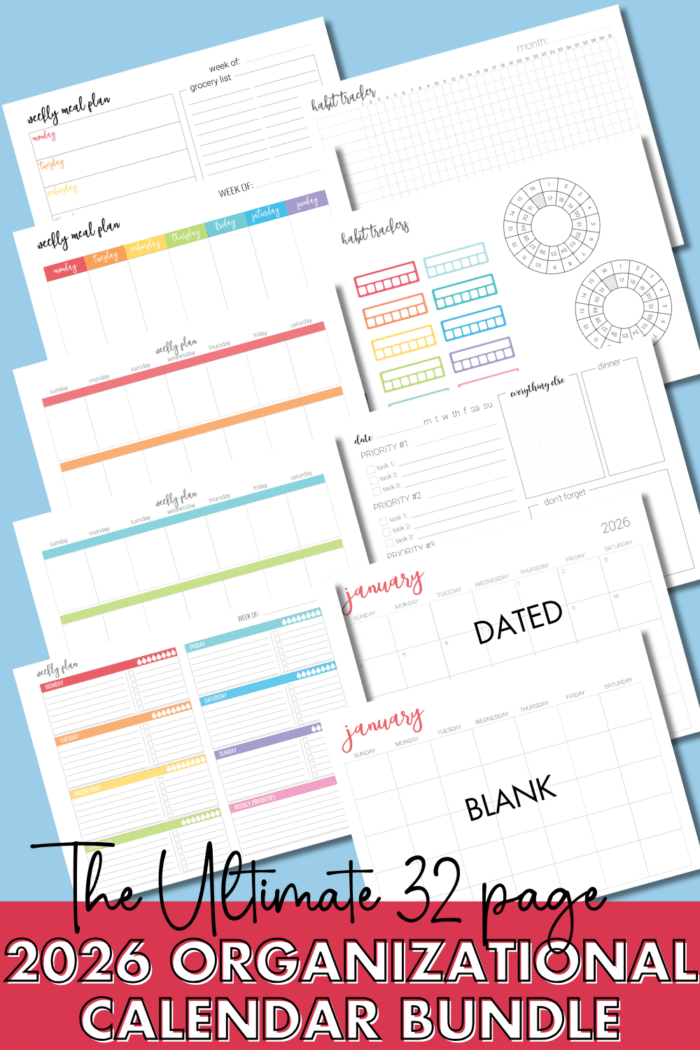 2026 Calendar and planner bundle