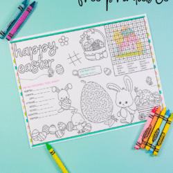 Vertical social image for free printable easter placemats