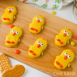 easter chick treats on bamboo board square image