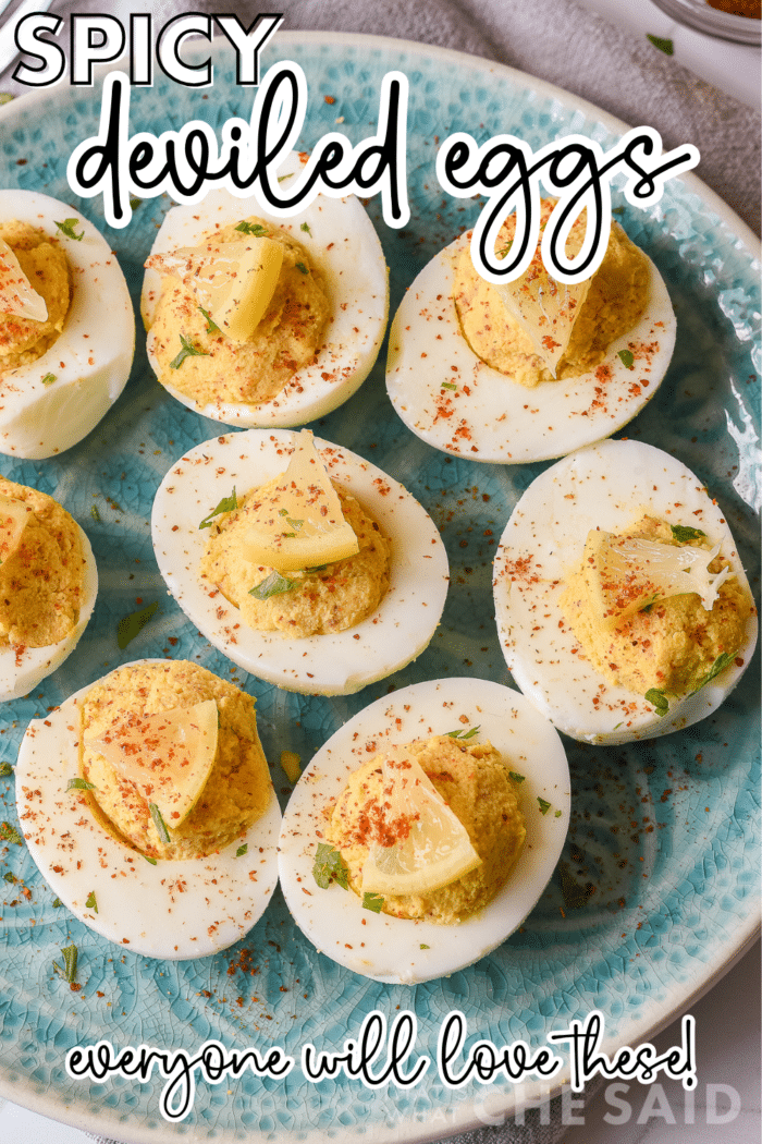 Spicy Smokey Deviled eggs recipe Pinterest Pin