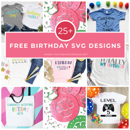 Square Collage of 25+ Free Birthday SVG Files