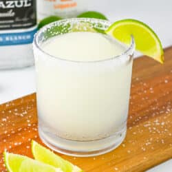 blender margarita using limeade close up vertical