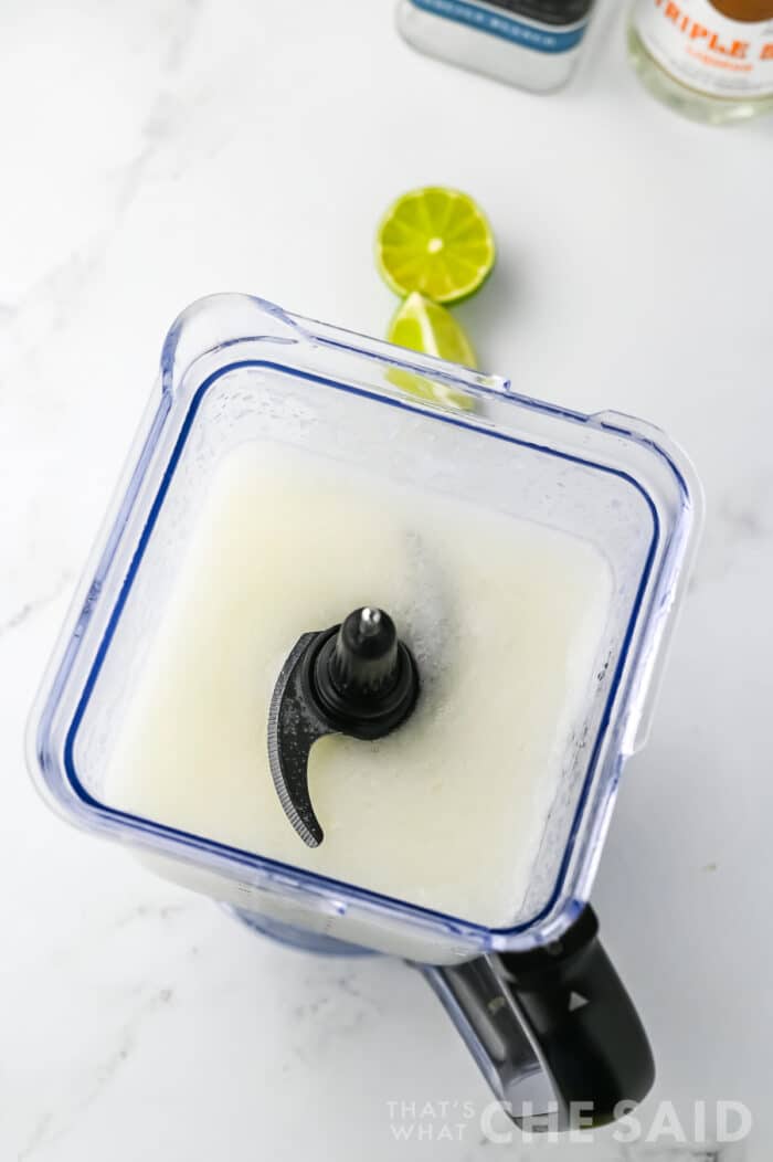 Blender with Frozen Limeade Margarita inside
