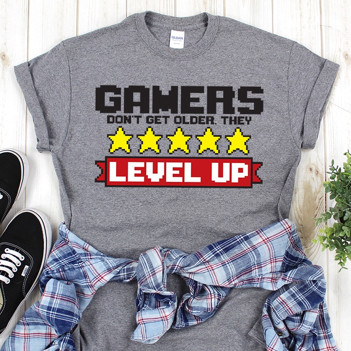 Gamers level up birthday shirt