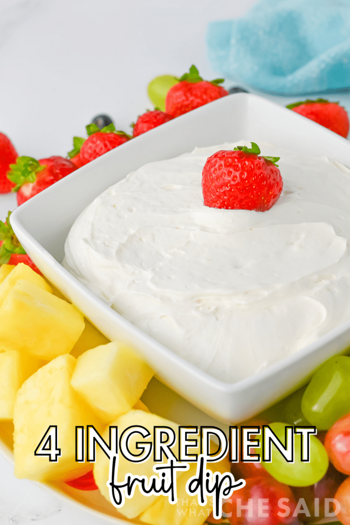 4 ingredient Fruit Dip Pinterest Pin