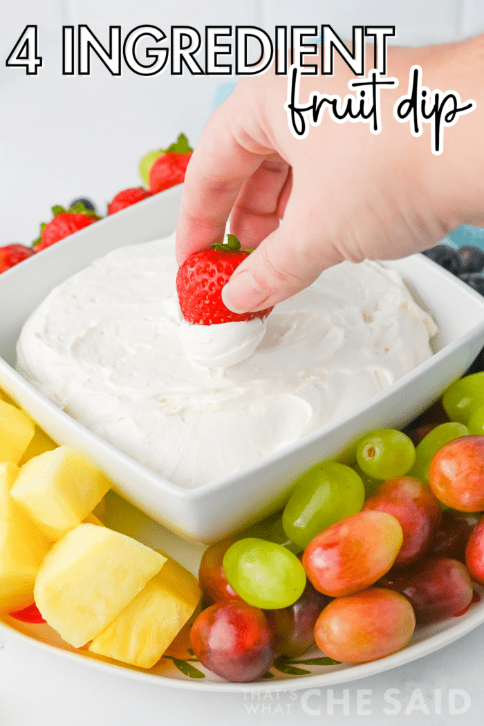 4 ingredient Fruit Dip Pinterest Pin