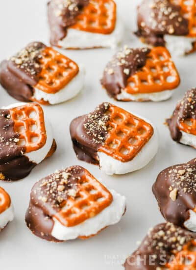 Smore Pretzel Bites close up vertical