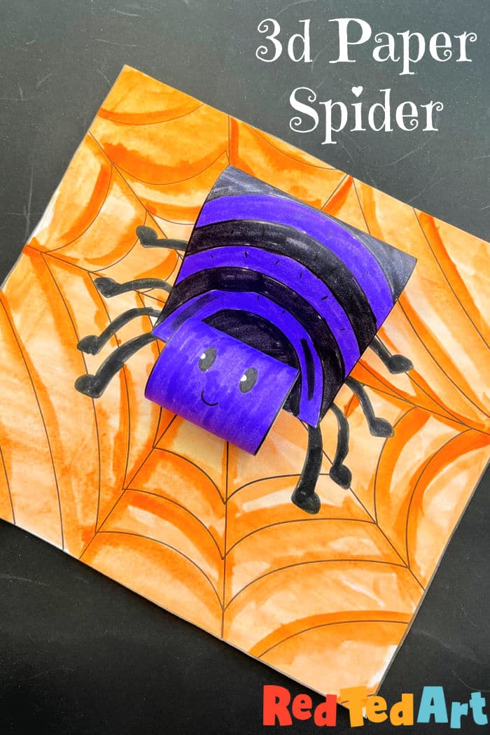 3D paper Spider Craft